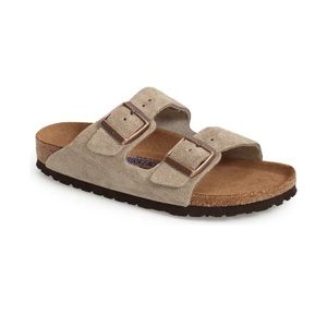 Birkenstock Arizona Soft Slide Sandal - Taupe Suede